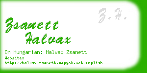 zsanett halvax business card